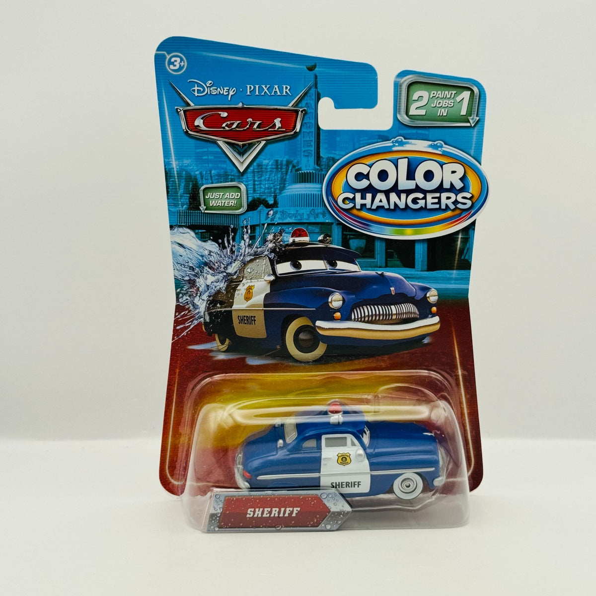 Disney Pixar Cars - COLOR CHANGERS 2010 SHERIFF BLUE/BLACK - 1:55 Scale