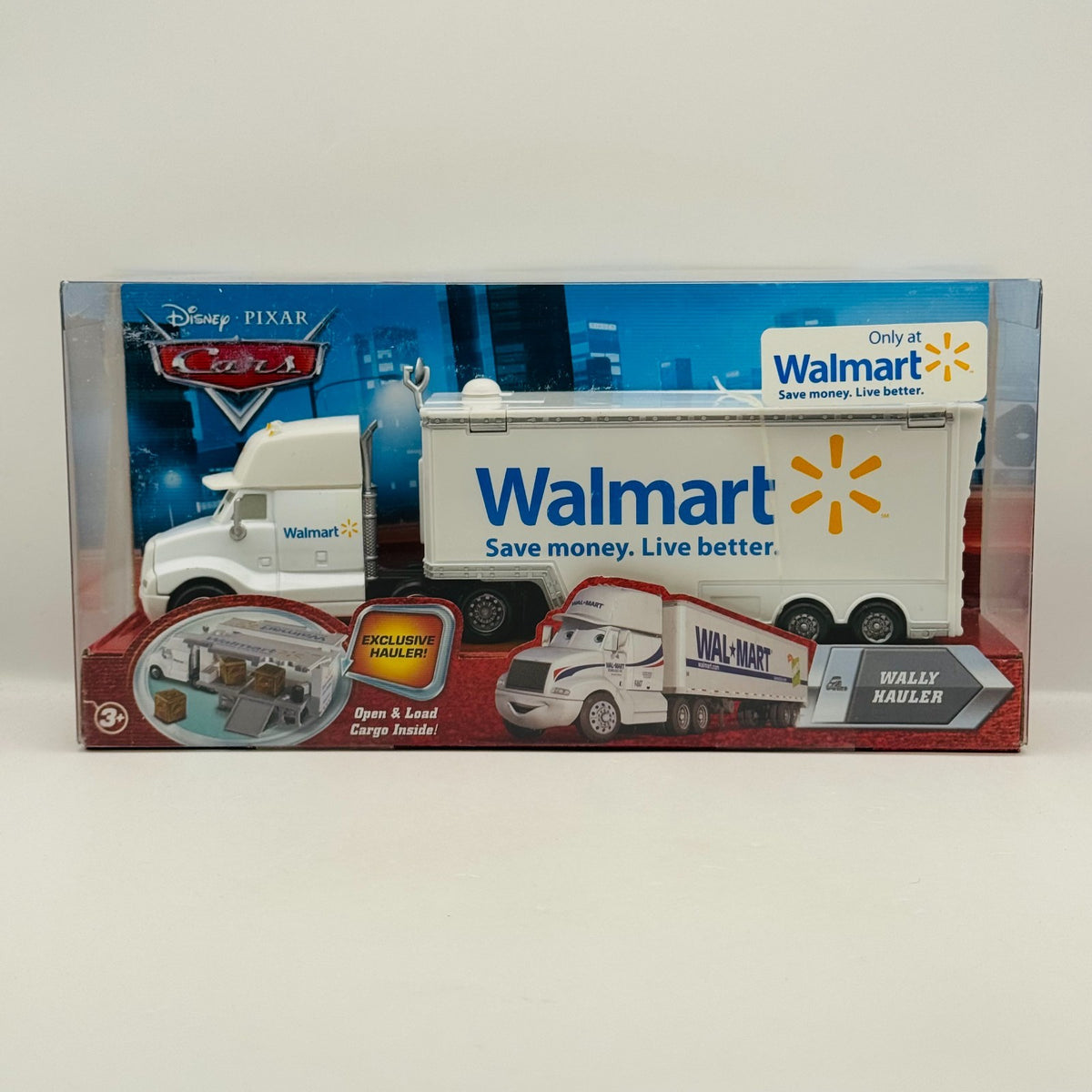 Disney Pixar Cars - WALMART WALLY HAULER Truck & Trailer 2010 - 1:55 Diecast