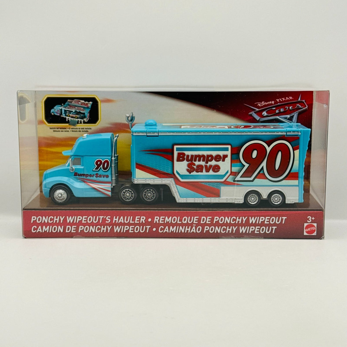 Disney Pixar Cars - BUMPER SAVE PONCHY WIPEOUT'S HAULER Truck 2018- 1:55 Diecast