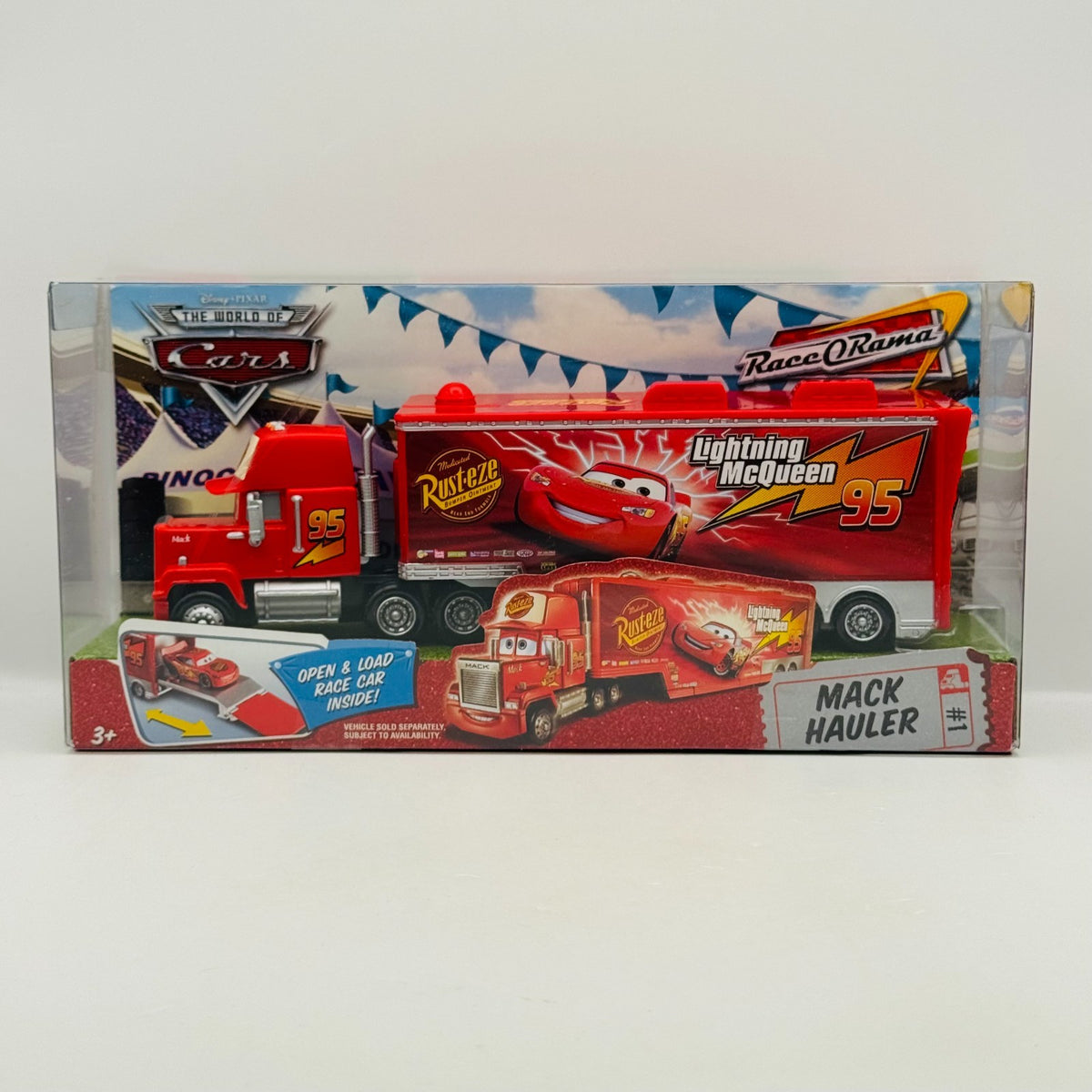Disney Pixar Cars - CARS 1 MACK HAULER Truck & Trailer 2009 - 1:55 Diecast