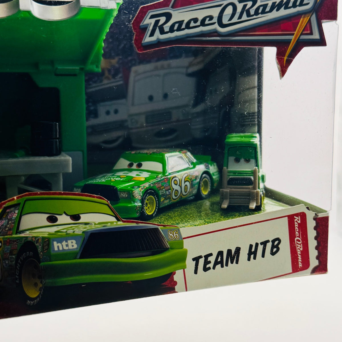 Disney Pixar Cars - TEAM HTB CREW HAULER CHICK HICKS PITTY RESEALED 1:55 Diecast