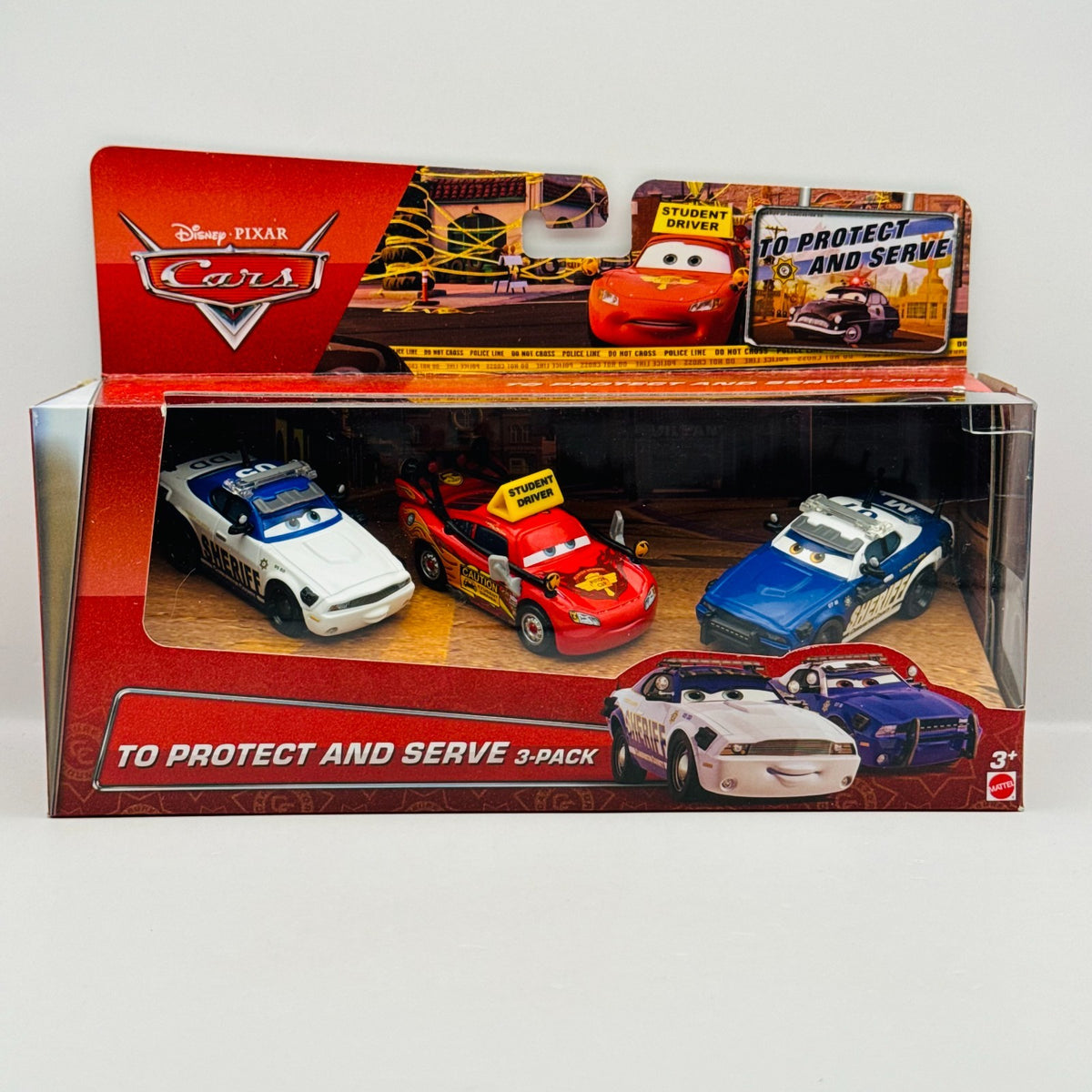 Disney Pixar Cars - TO PROTECT AND SERVE 3-PACK MIKE DIDI MCQUEEN - 1:55 Diecast