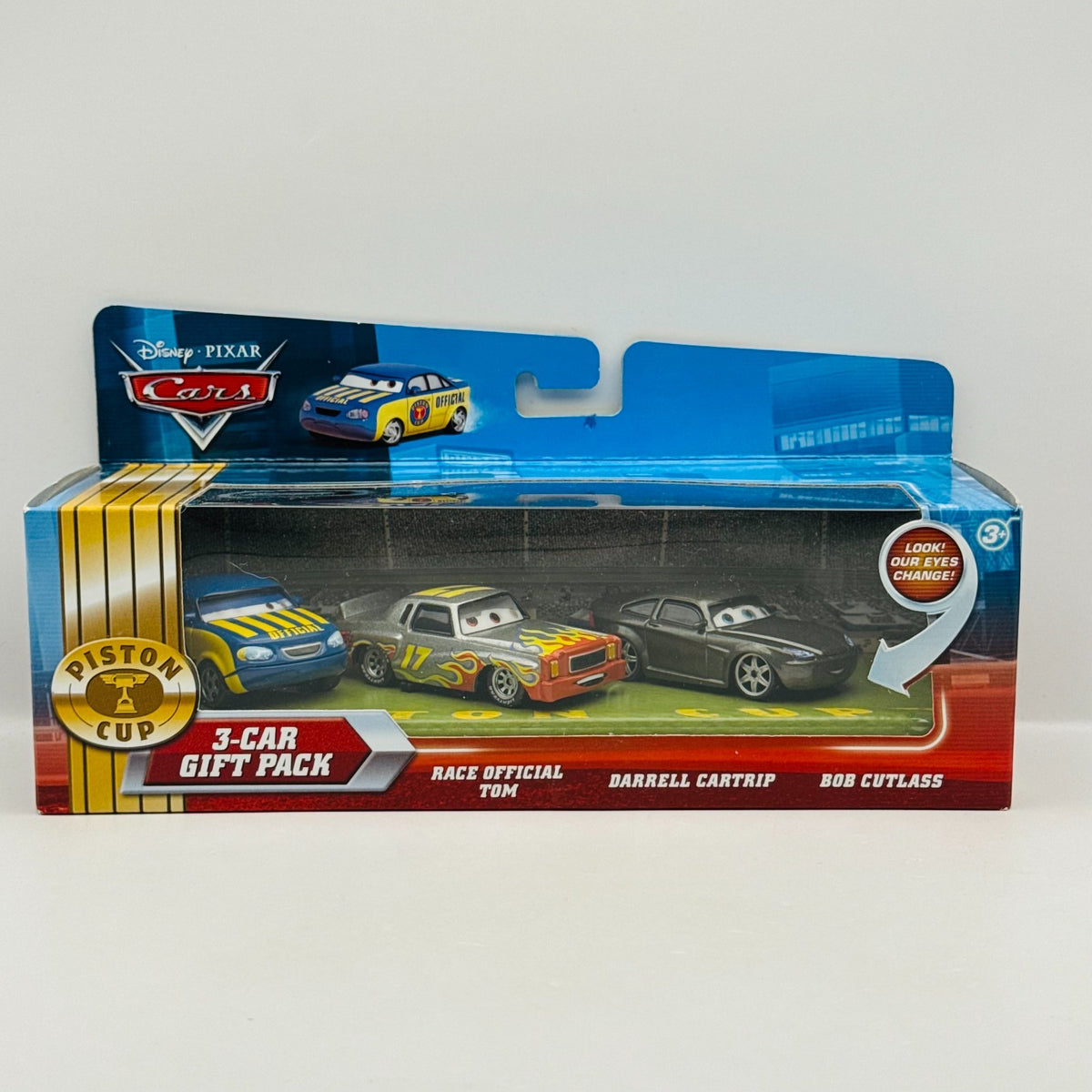 Disney Pixar Cars - LENTICULAR 3-PK DARRELL BOB CUTLASS Eyes Change 1:55 Diecast