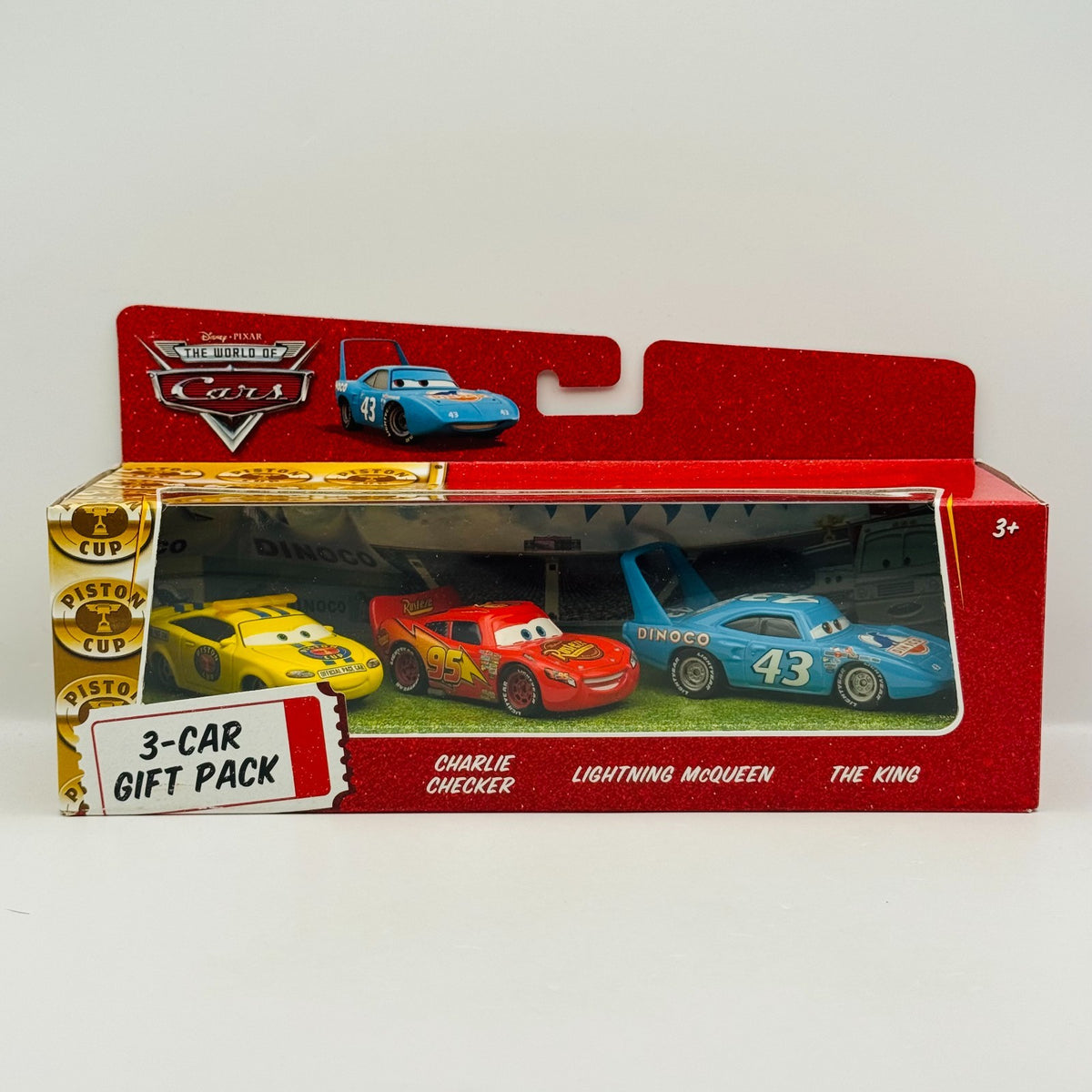 Disney Pixar Cars - CHARLIE CHECKER, MCQUEEN, KING 3-PK 2009 - 1:55 Diecast