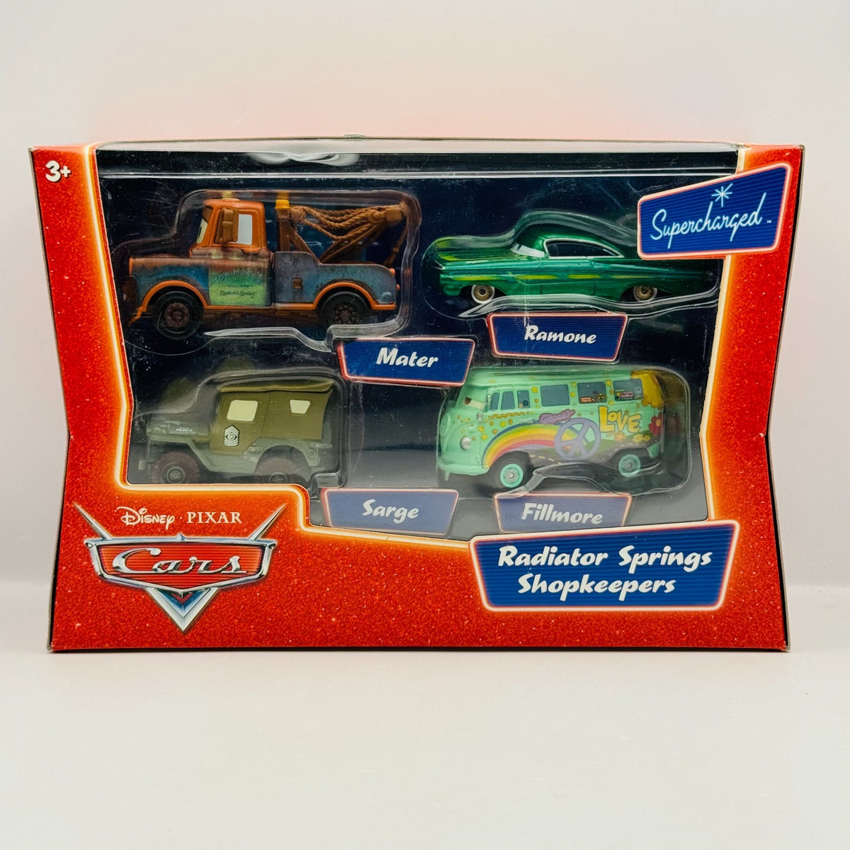 Disney Pixar Cars - RADIATOR SPRINGS SHOPKEEPERS 4-PK Supercharged- 1:55 Diecast