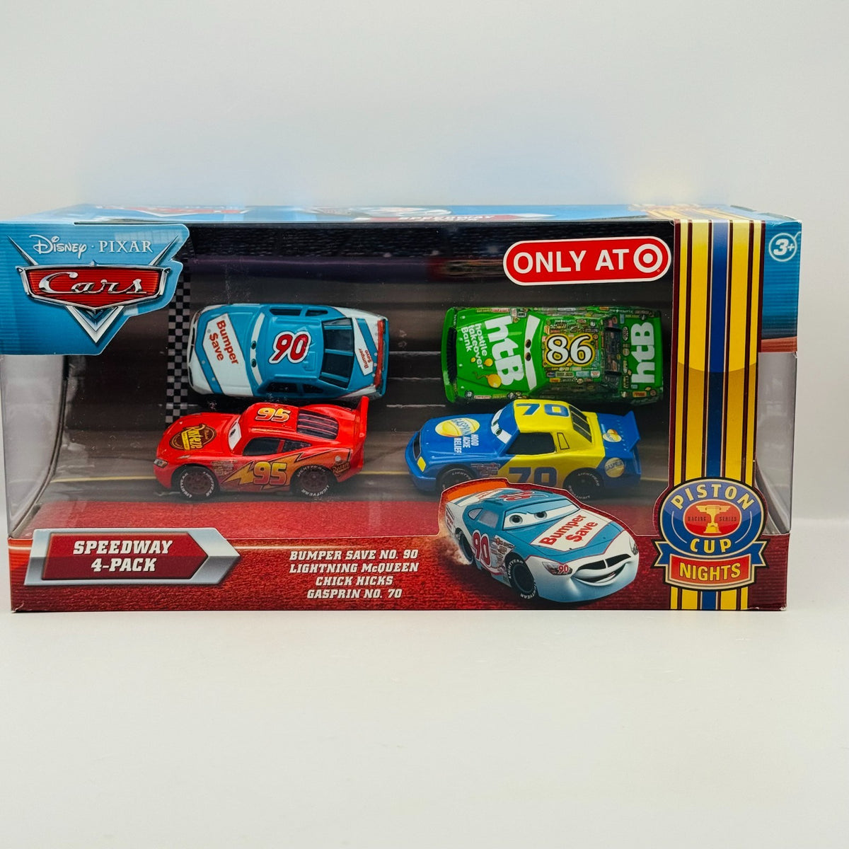 Disney Pixar Cars - SPEEDWAY 4-PK CHICK HICKS PONCHY WIPEOUT FLOYD- 1:55 Diecast