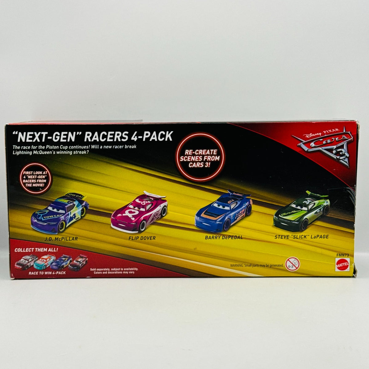 Disney Pixar Cars - NEXT-GEN RACERS 4-PK STEVE SLICK LAPAGE 2017 - 1:55 Diecast