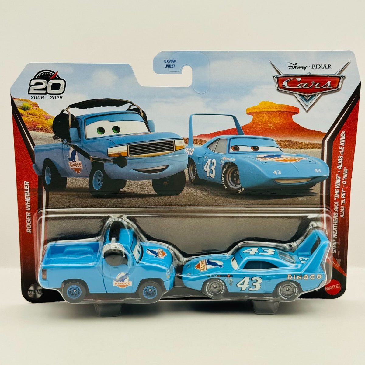 Disney Pixar Cars - DINOCO CREW CHIEF ROGER WHEELER & KING STRIP - 1:55 Diecast