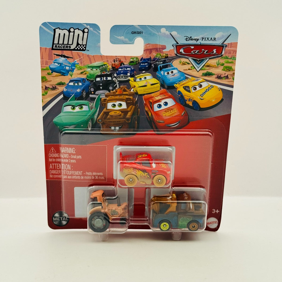 Disney Pixar Cars - Mini Racers TRACTOR DIRT TRACK MCQUEEN MATER 3-PK - Diecast