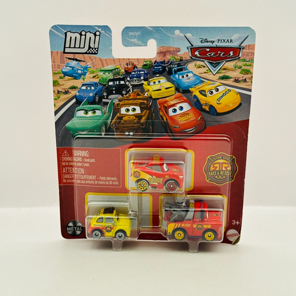 Disney Pixar Cars - Mini Racers RACE & RESCUE MATER MCQUEEN LUIGI 3-PK - Diecast