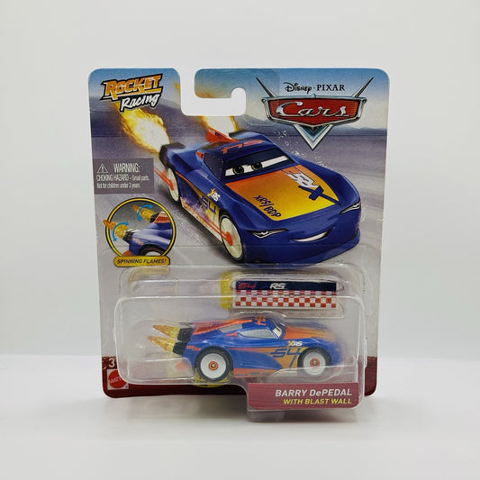 Disney Pixar Cars - ROCKET RACING BARRY DEPEDAL WITH BLAST WALL - 1:55 Diecast