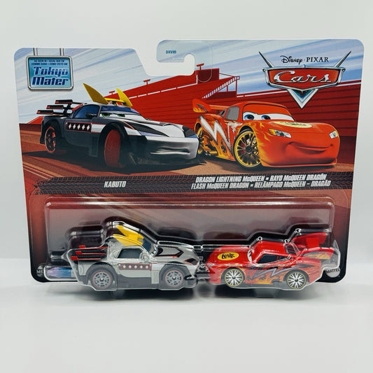 Disney Pixar Cars Toon - DRAGON MCQUEEN & KABUTO FLAMES Tokyo Mater 1:55 Diecast
