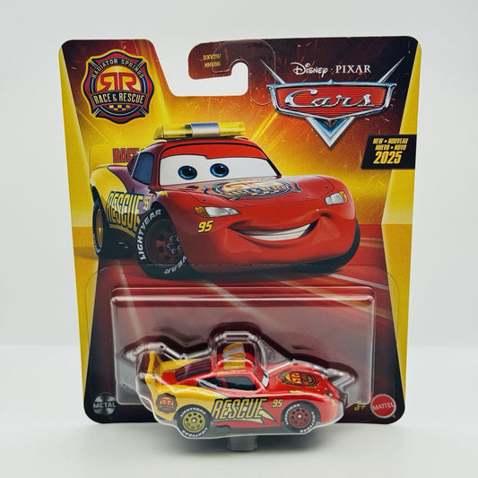 Disney Pixar Cars - RACE & RESCUE LIGHTNING MCQUEEN 2025 - 1:55 Diecast