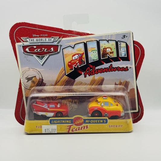 Disney Pixar Cars - Mini Adventures FLO & SHERIFF - Lightning McQueen’s Team