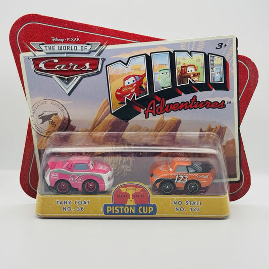 Disney Pixar Cars - Mini Adventures  TANK COAT & NO STALL - Piston Cup