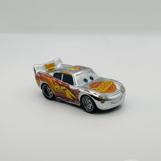 Disney Pixar Cars - SILVER CHROME LIGHTNING McQUEEN Factory Custom- 1:55 Diecast