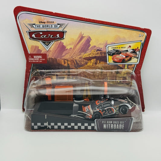 Disney Pixar Cars - PIT ROW RACE-OFF LAUNCHER NITROADE AIKEN AXLER -1:55 Diecast