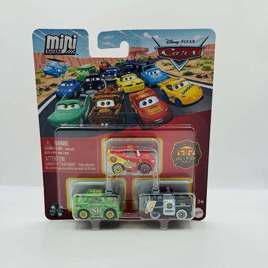 Disney Pixar Cars - Mini Racers RACE & RESCUE SHERIFF MCQUEEN & CHICK - Diecast