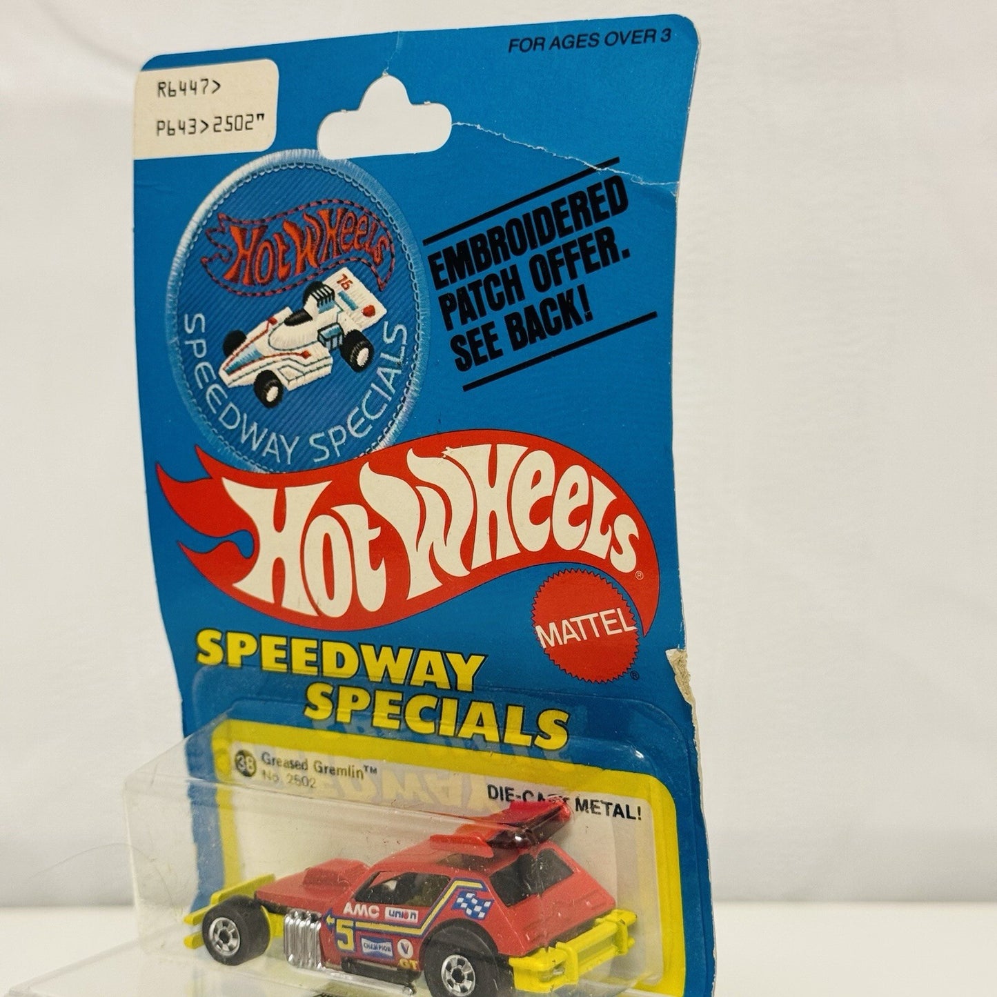 Hot Wheels - SPEEDWAY SPECIALS GREASED GREMLIN NO. 2502 1977 PATCH CARD - 1:64