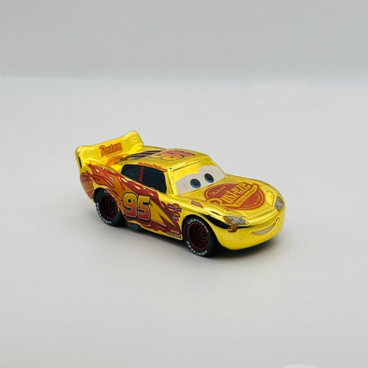 Disney Pixar Cars - GOLD CHROME LIGHTNING McQUEEN Factory Custom - 1:55 Diecast