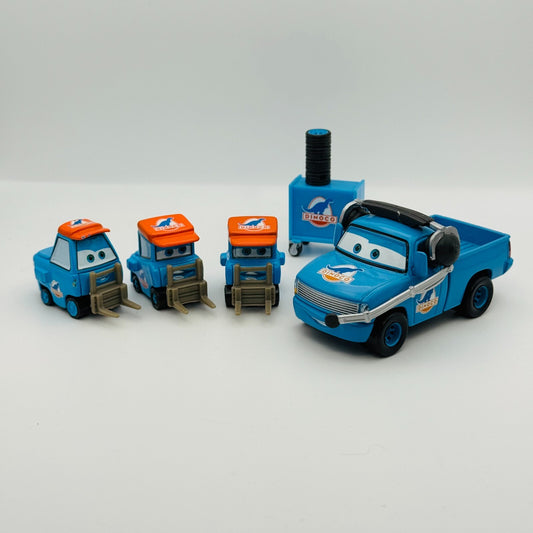 Disney Pixar Cars - TEAM DINOCO CREW CHIEF & 3 PITTYS PISTON CUP - 1:55 Diecast