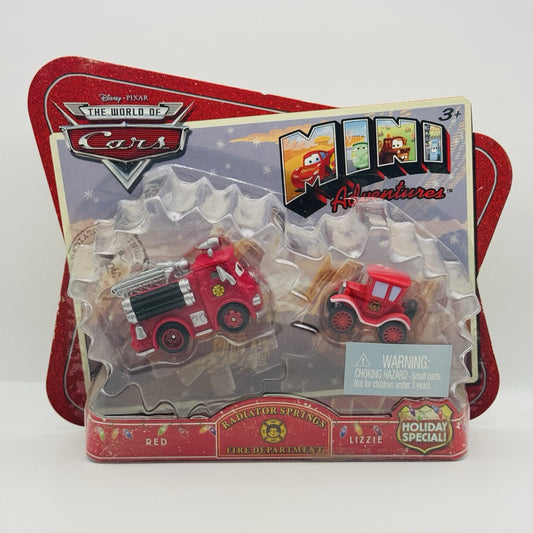 Disney Pixar Cars - Mini Adventures RED & LIZZIE - Fire Department *HOLIDAY*