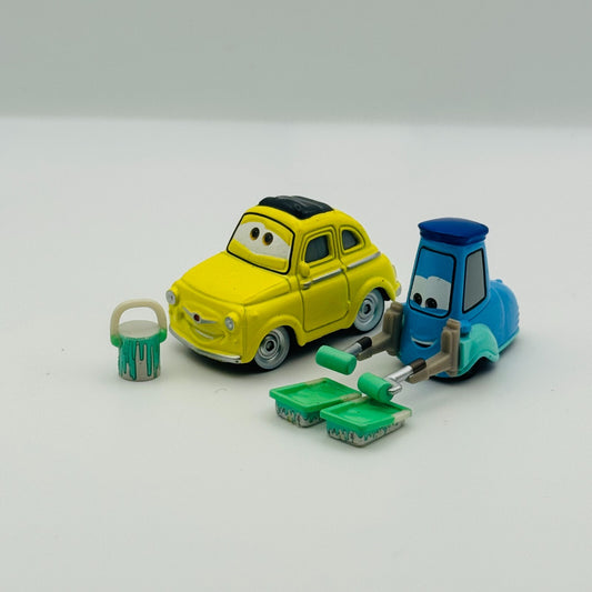 Disney Pixar Cars - LUIGI & GUIDO WITH PAINT CAN & ROLLERS - 1:55 Diecast