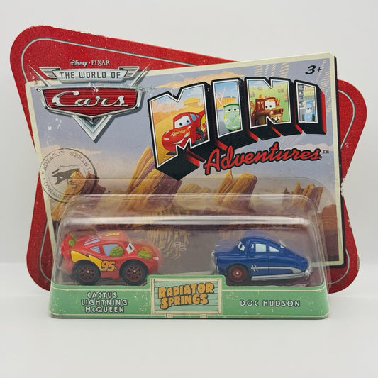 Disney Pixar Cars - Mini Adventures  CACTUS McQUEEN & DIRT TRACK DOC HUDSON