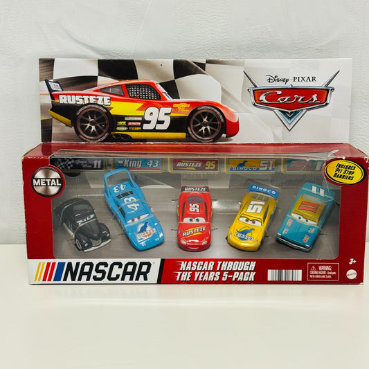 Disney Pixar Cars - NASCAR THROUGH THE YEARS 5-PACK CRUZ KING MARIO 1:55 Diecast