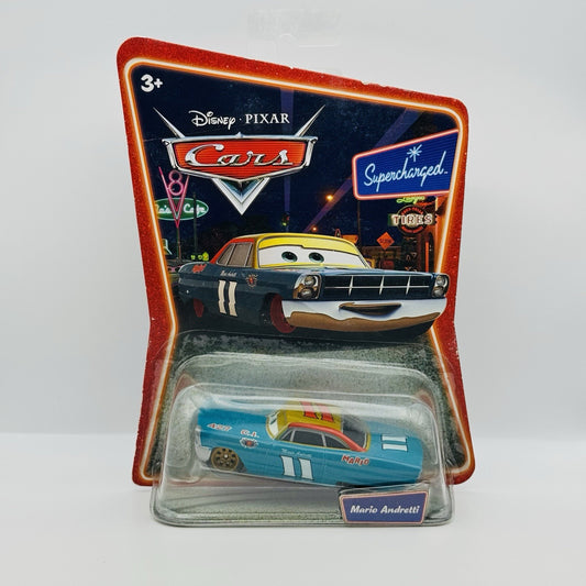 Disney Pixar Cars - MARIO ANDRETTI GOLD RIMS - Supercharged 2007 - 1:55 Diecast