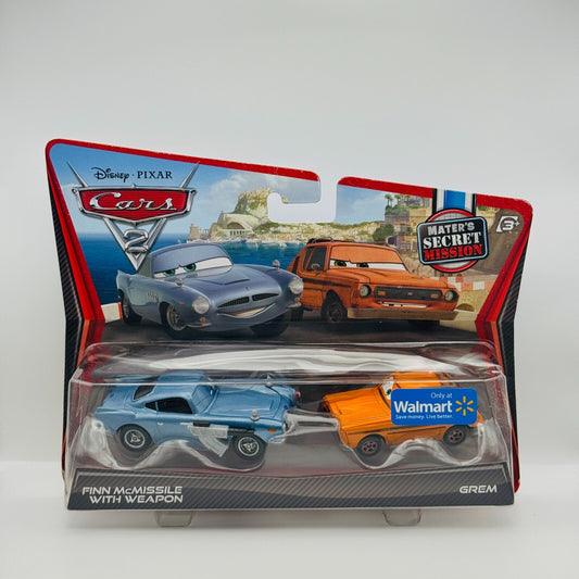 Disney Pixar Cars - FINN McMISSILE WITH WEAPON & GREM Cars 2 2011 - 1:55 Diecast