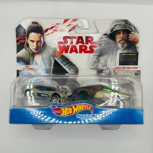 Hot Wheels - STAR WARS REY & LUKE & SKYWALKER Character Cars- 1:64 Scale Diecast