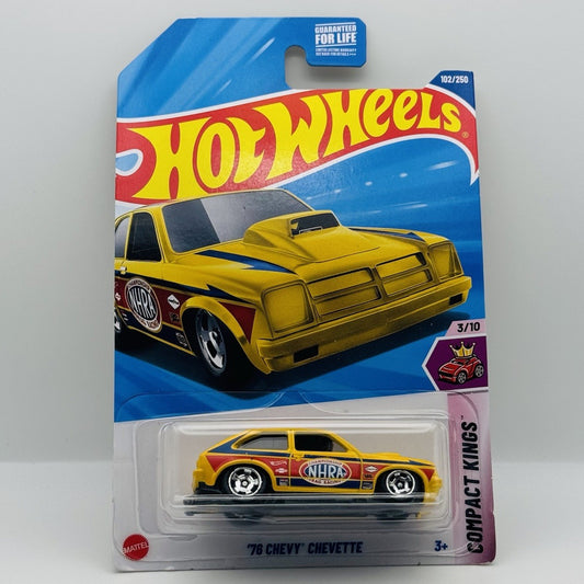 Hot Wheels - 1976 YELLOW ‘76 CHEVY CHEVETTE #102/250 - Compact Kings 3/10