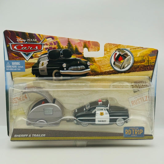 Disney Pixar Cars - ROAD TRIP SHERIFF & TRAILER RD TR1P - 1:55 Diecast *RARE*