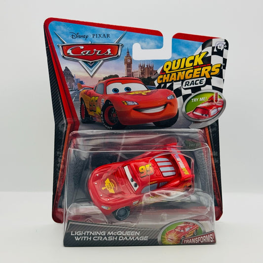 Disney Pixar Cars - McQUEEN WITH CRASH DAMAGE QUICK CHANGERS 2012 - 1:55 Scale