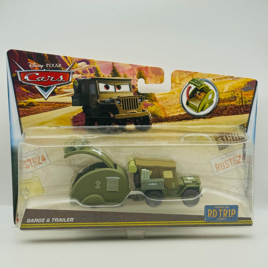 Disney Pixar Cars - ROAD TRIP SARGE & TRAILER RD TR1P - 1:55 Diecast *RARE*