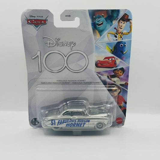 Disney Pixar Cars - DISNEY 100 FABULOUS HUDSON HORNET SILVER DOC - 1:55 Diecast