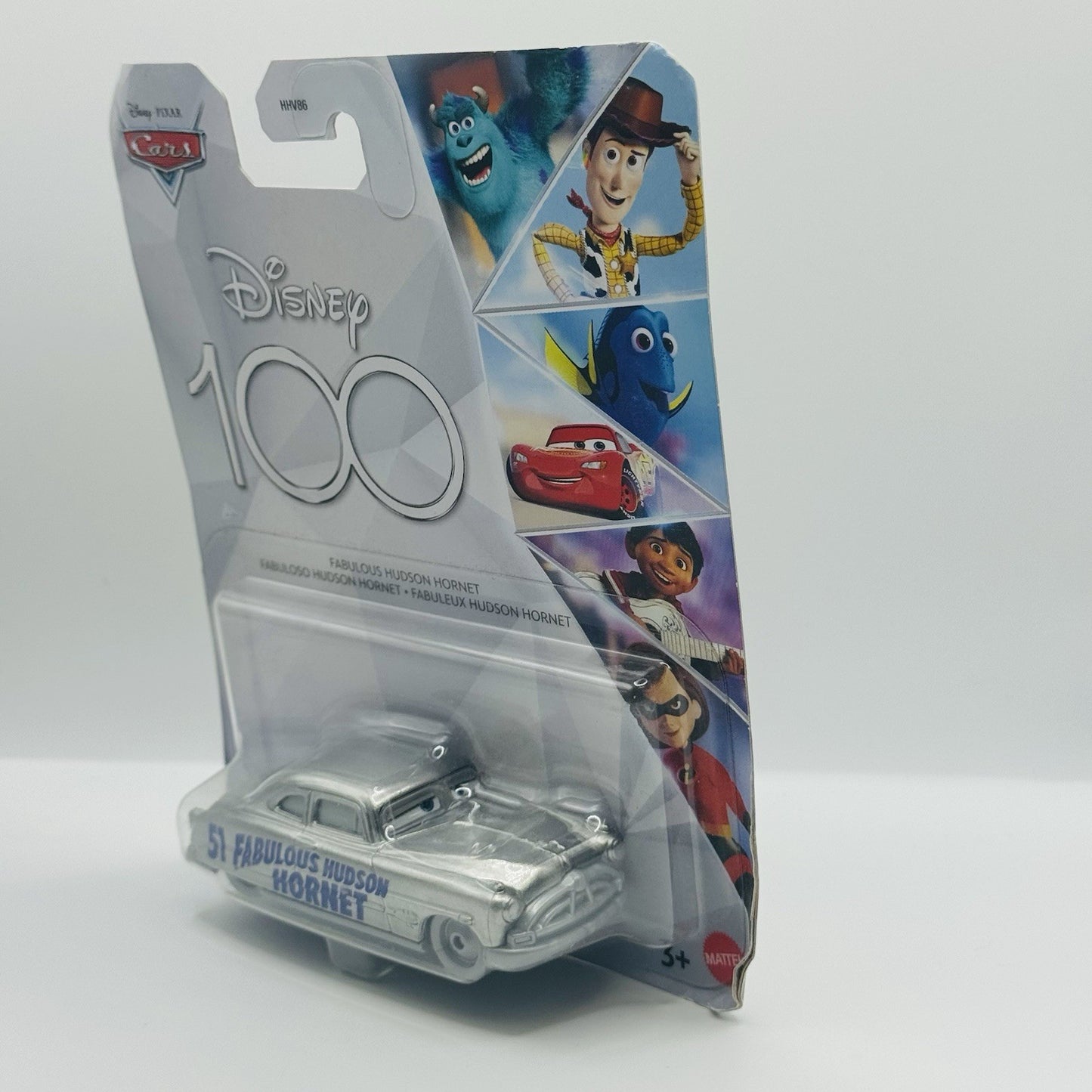 Disney Pixar Cars - DISNEY 100 FABULOUS HUDSON HORNET SILVER DOC - 1:55 Diecast