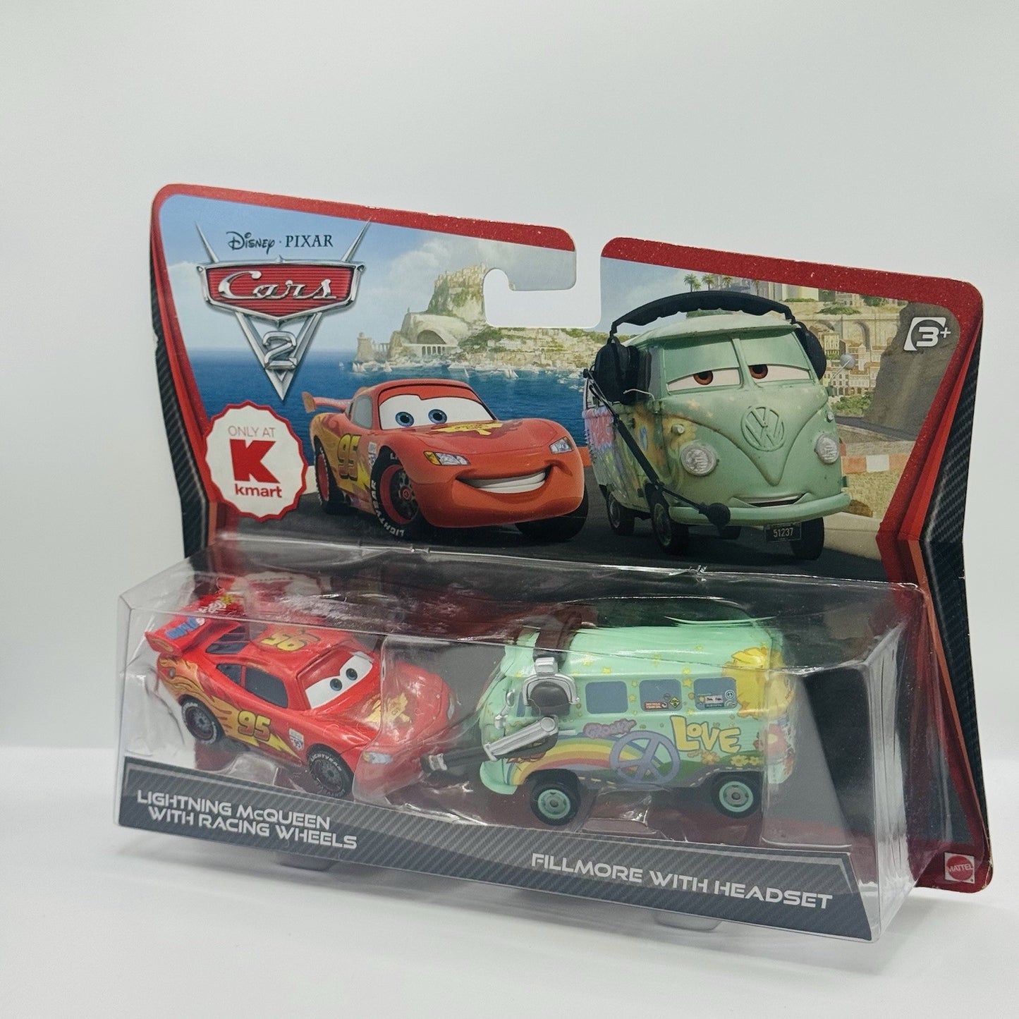 Disney Pixar Cars - WGP MCQUEEN & RACE TEAM FILLMORE WITH HEADSET - 1:55 Diecast