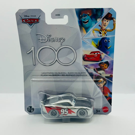 Disney Pixar Cars - DISNEY 100 LIGHTNING MCQUEEN Silver 2023 - 1:55 Diecast