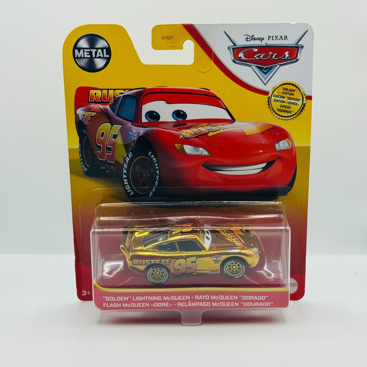 Disney Pixar Cars - GOLD GOLDEN LIGHTNING MCQUEEN 2020 - 1:55 Diecast
