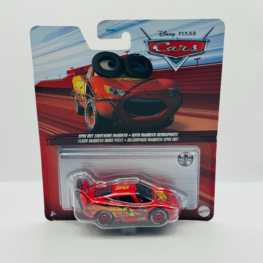 Disney Pixar Cars - SPIN OUT LIGHTNING MCQUEEN TIRES ON EYES 2022 - 1:55 Diecast