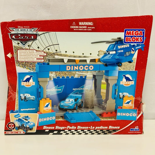 Disney Pixar Cars - MEGA BLOKS DINOCO STAGE HELICOPTER & DINOCO MCQUEEN - 2008