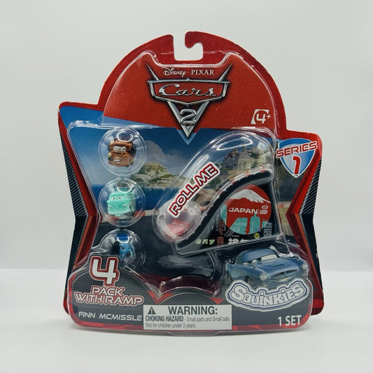 Disney Pixar Cars - SQUINKIES - JAPAN SERIES 1 Fillmore Guido Mater 4-PK + Ramp
