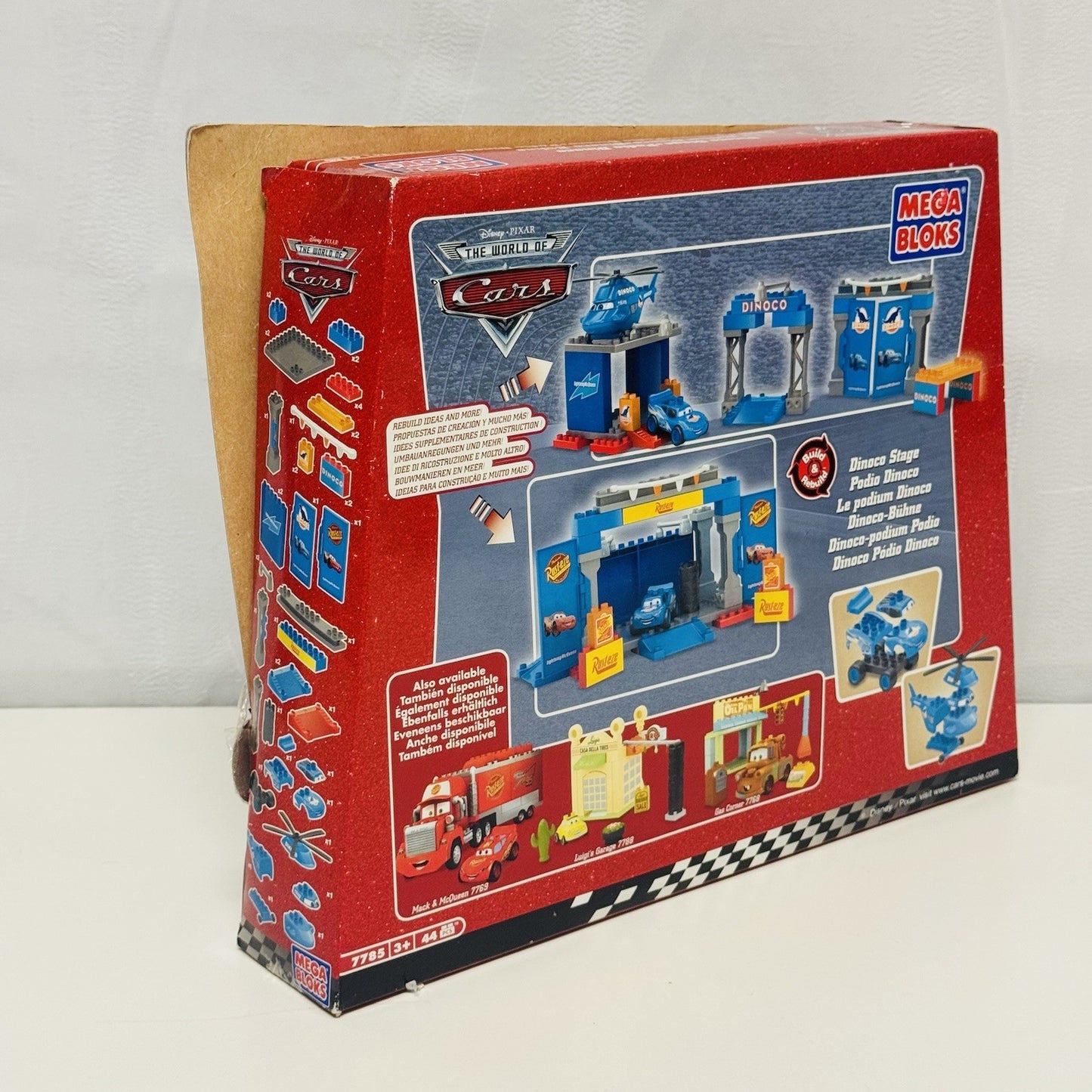 Disney Pixar Cars - MEGA BLOKS DINOCO STAGE HELICOPTER & DINOCO MCQUEEN - 2008