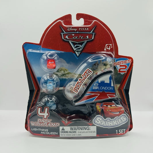 Disney Pixar Cars - SQUINKIES - LONDON SERIES 2 Finn Guido Mater 4-PK + Ramp
