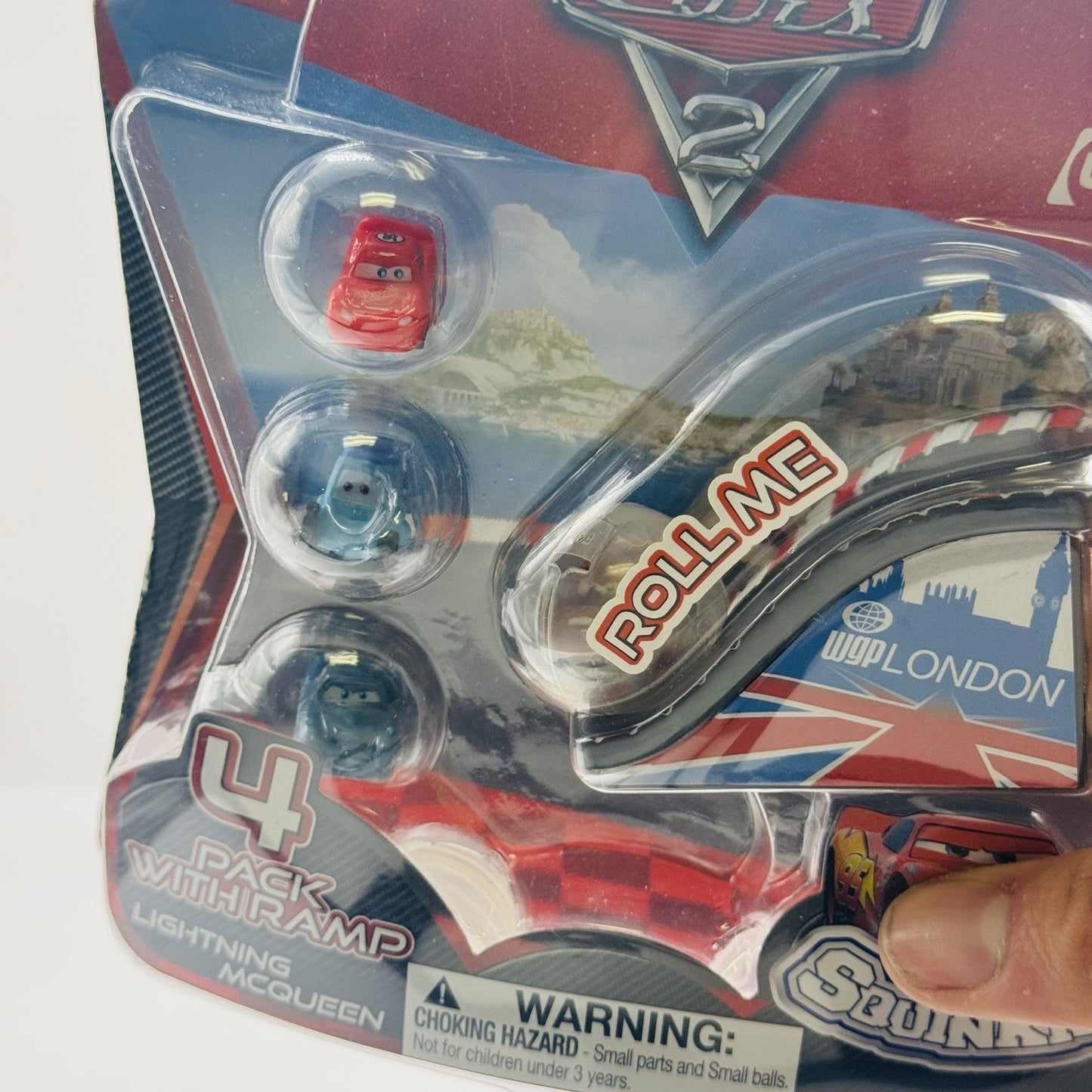 Disney Pixar Cars - SQUINKIES - LONDON SERIES 2 Finn Guido Mater 4-PK + Ramp