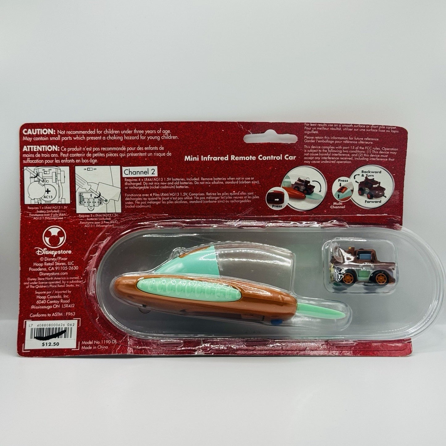 Disney Pixar Cars - Mini Infrared MATER RC REMOTE CONTROL - Disney Store *AS IS*