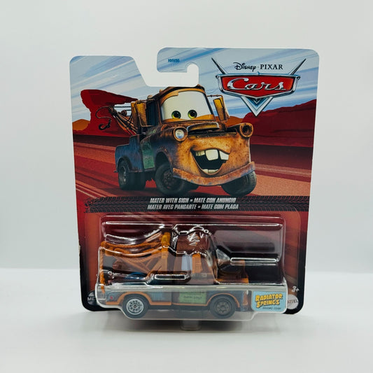 Disney Pixar Cars - MATER WITH SIGN 2024 - 1:55 Diecast
