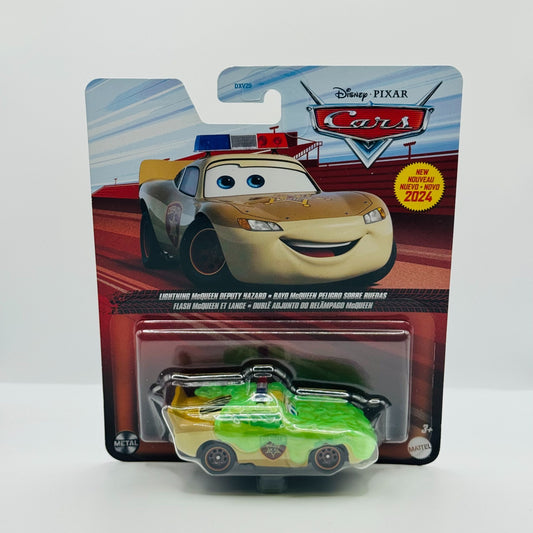 Disney Pixar Cars - SLIME LIGHTNING MCQUEEN DEPUTY HAZARD - 1:55 Diecast